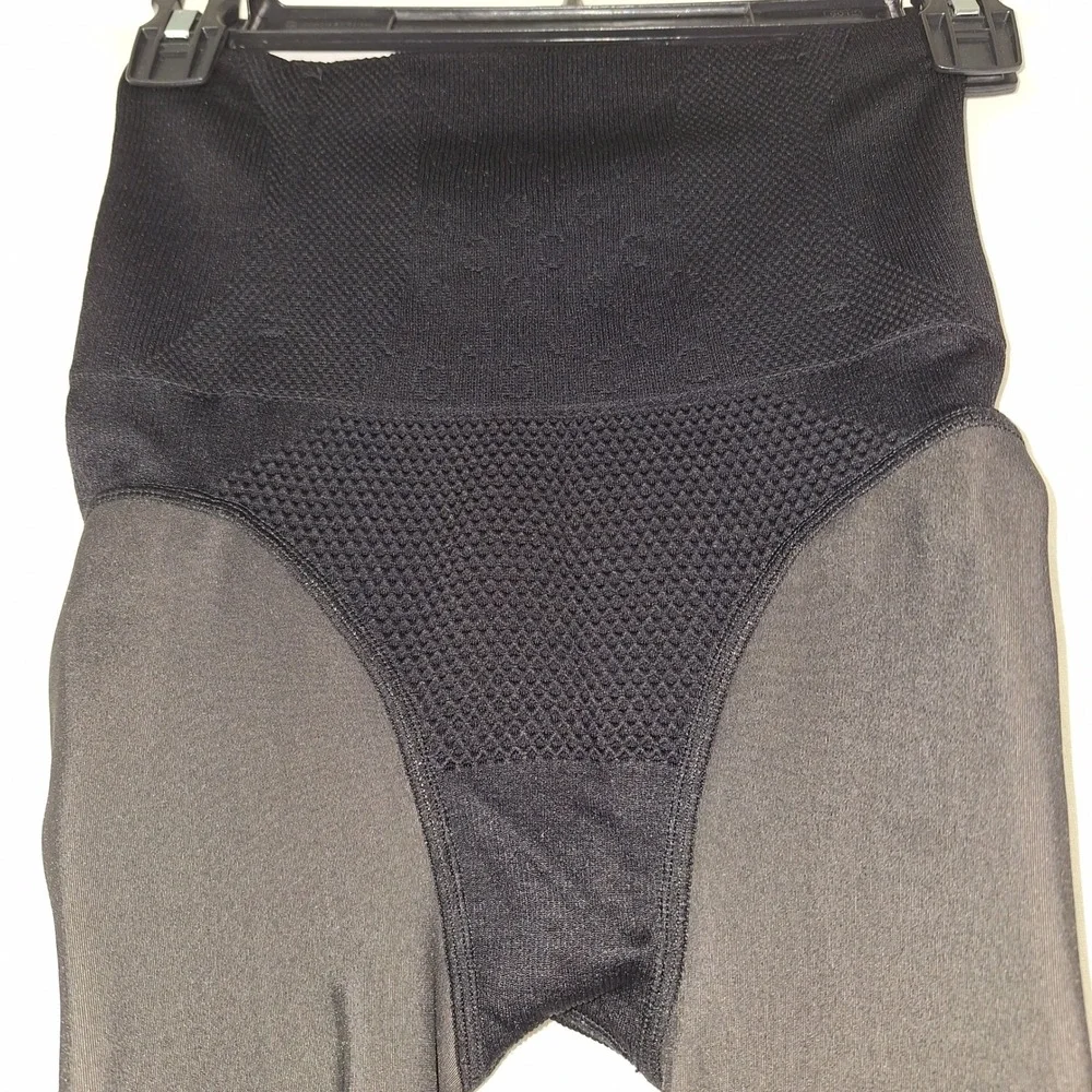 Y2K Soft Girl Layering Compression Shaping High Waist Footed Tights Black S